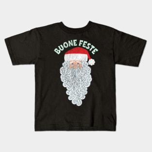 Vintage Faded Italian Christmas Buone Feste Kids T-Shirt